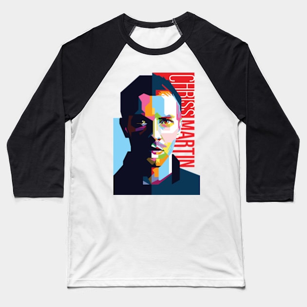 Chris Martin Pop Art 2 Baseball T-Shirt by Laksana Ardie Store